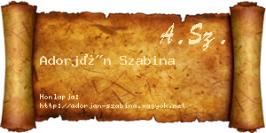Adorján Szabina névjegykártya